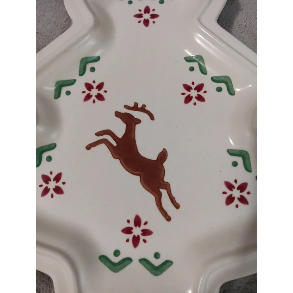 Pfaltzgraff Serving‎ Tray Plate Nordic Christmas Tree Shaped 10.25x9